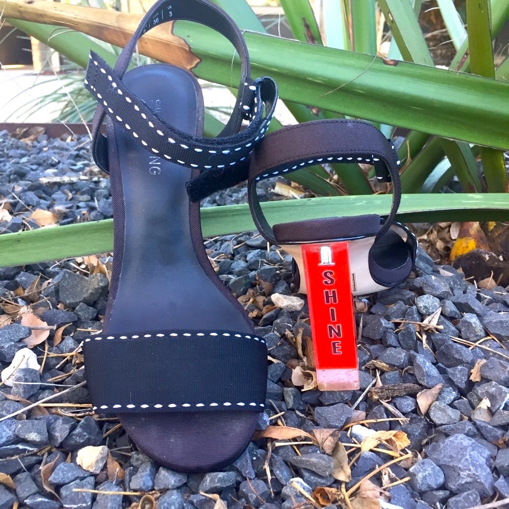 Call It Spring Black And White Message Sandals S6